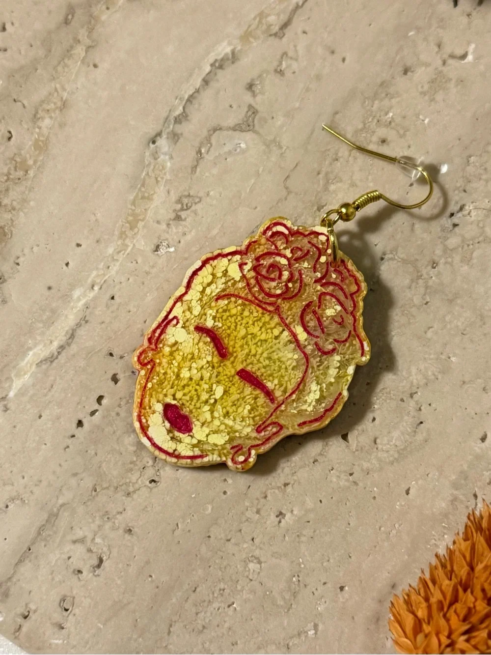 Handmade Frida Kahlo Inspired Resin Statement Earrings